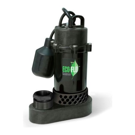 Eco Flo Products Eco-Flo SPP33W Submersible Sump Pump, Thermoplastic, 1/3 HP, 43 GPM SPP33W